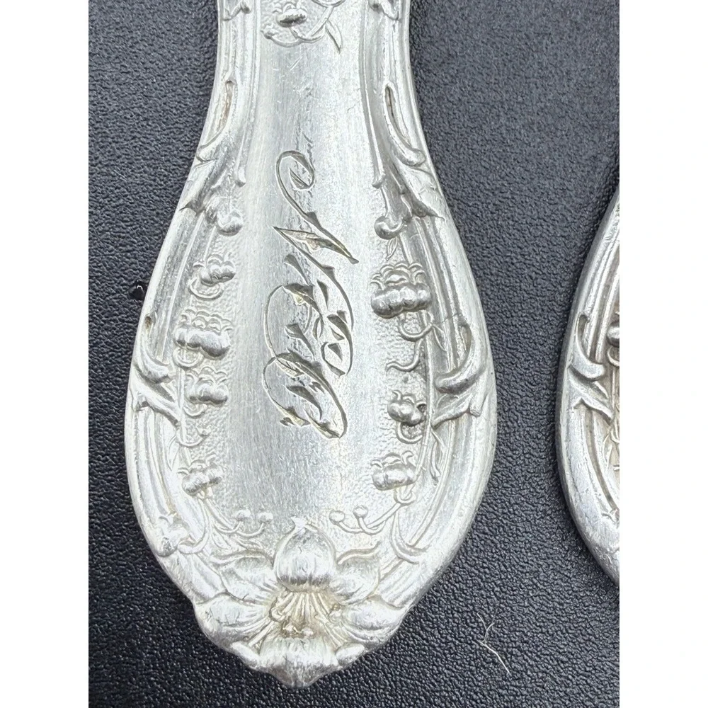 4 Rogers & Bro AI XII Dinner Forks‎ Silverplate Art Nouveau Monogram